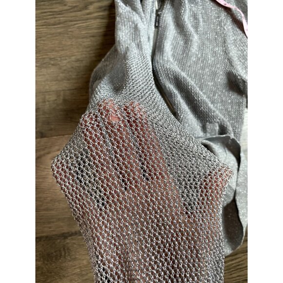 Womens‎ Michael Michael Kors open knit metallic full zip jacket grey size M - Picture 6 of 11